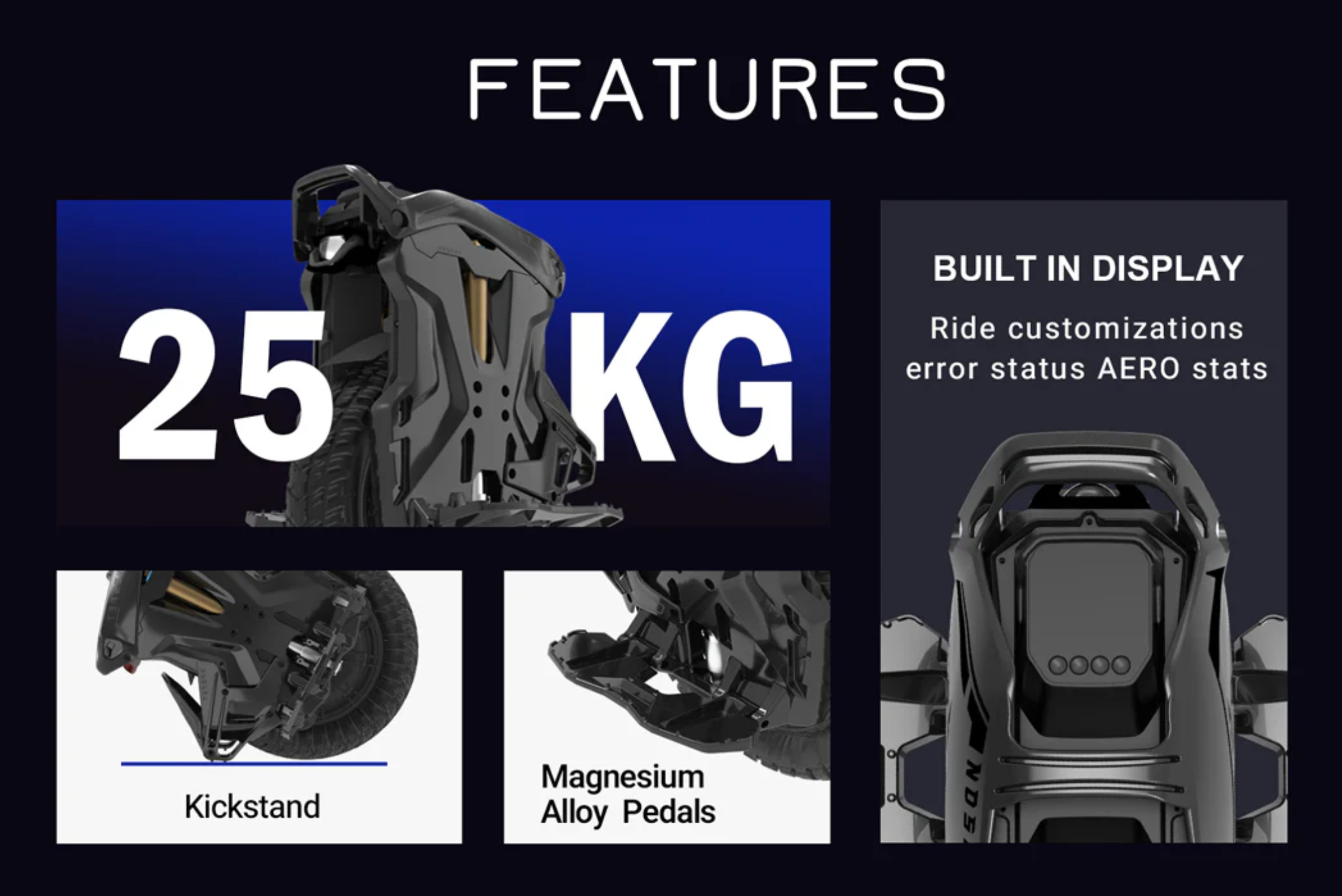 NOSFET AERO 2000W Electric Unicycle (EUC) Suspension